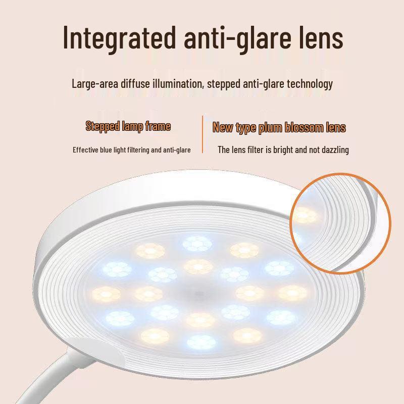 Clip-On LED Desk Lamp with Eye Protection, Night Light & Three Color Modes – Ideal for Dorms, Bedside, and Students