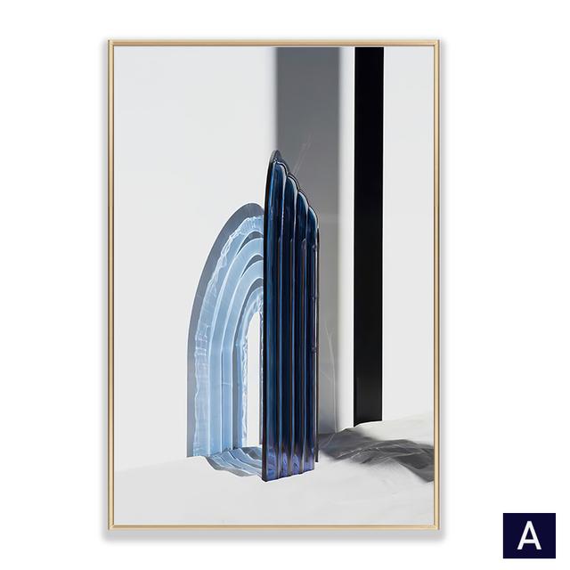 

Скандинавская абстрактная живопись, минималистичный декор, синий свет и тень, постер, настенное искусство, холст, картины для гостиной, украшение для дома 21cm×30cm NoFrame