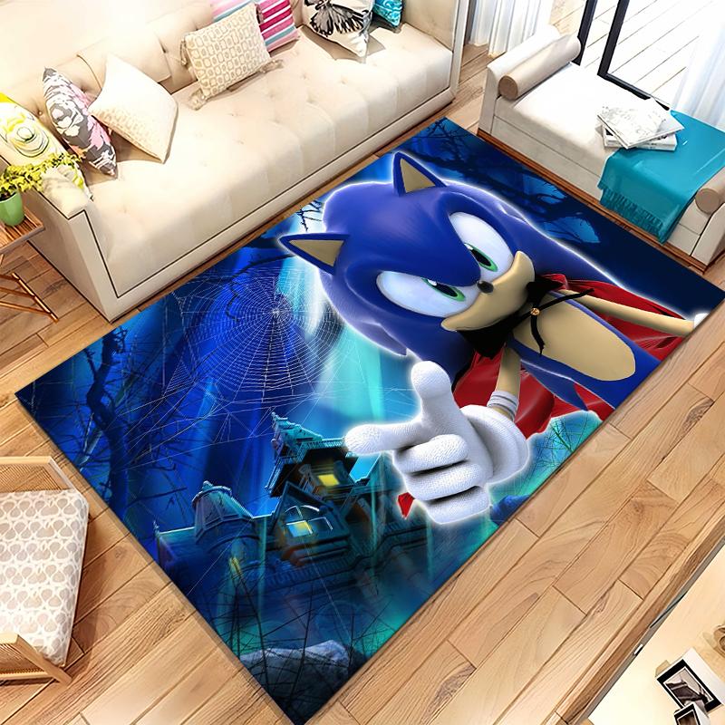 Retro S-Sonic Cartoon Games Living Room Non-Slip Area Rug Soft Carpet for Bedroom Kids Playroom Sofa,Home Decor Doormat Gift