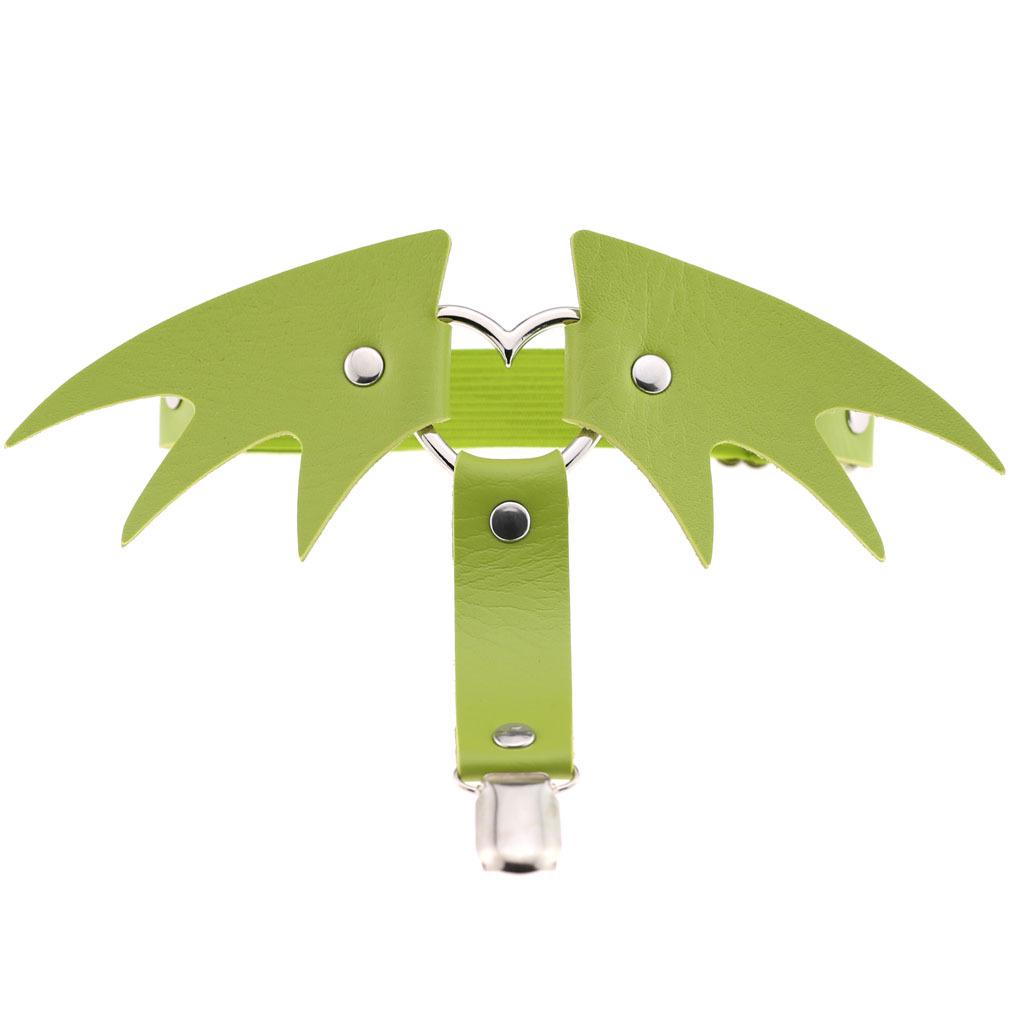 Punk Heart Leather Garter Belt with Wings - Street Style Nightclub Halloween Leg Jewelry Clip