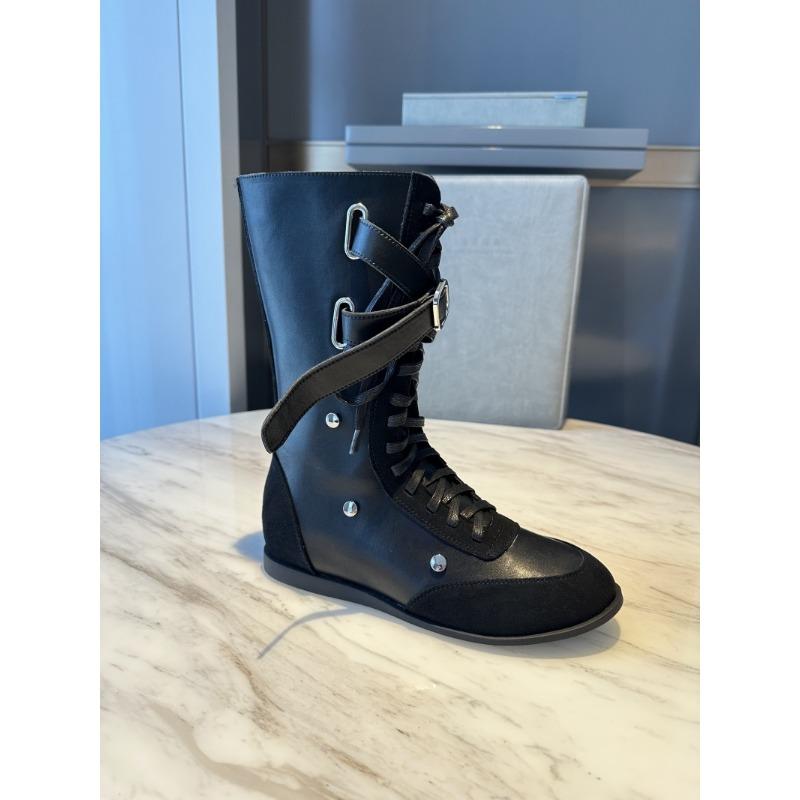 Fashion Heightened Inner Women's Belt Buckle Casual Mid-leg Boots