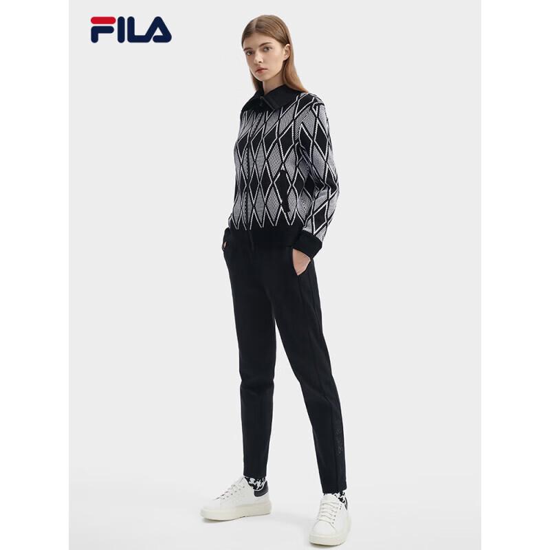 FILA Women s Winter Casual Black Straight-Leg Knit Pants S