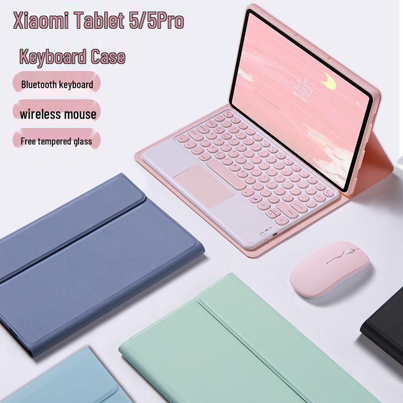 Xiaomi Pro5/RedmiPad SE11 11.2" Tablet Case with Bluetooth Keyboard, Leather, Russian Layout