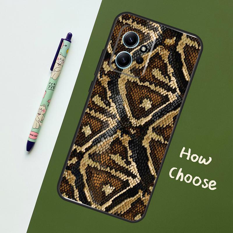 Snake Skin Print Case For Xiaomi Redmi Note 13 11 10 12 14 15 Pro Plus Cover For Redmi 15 14C 10C 13C 12C 15C