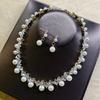 2026 Jewelry Pearl Gemstone Necklace Set Women's Light Luxury Niche Versatile Sweater Chain Collarbone Chain Alloy