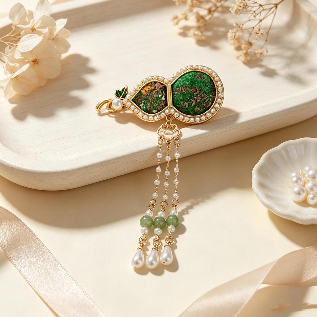 Elegant Song Brocade Hair Clip - Handmade Chinese Style Hair Accessory for Hanfu & Qipao