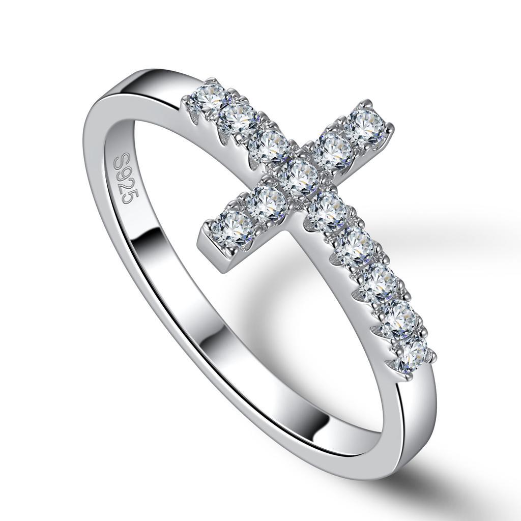 M-JAJA Moissanite Cross Wedding Band Hoop Earrings S925 Silver for Women Gold Plated Fine Jewelry Set Party Gifts