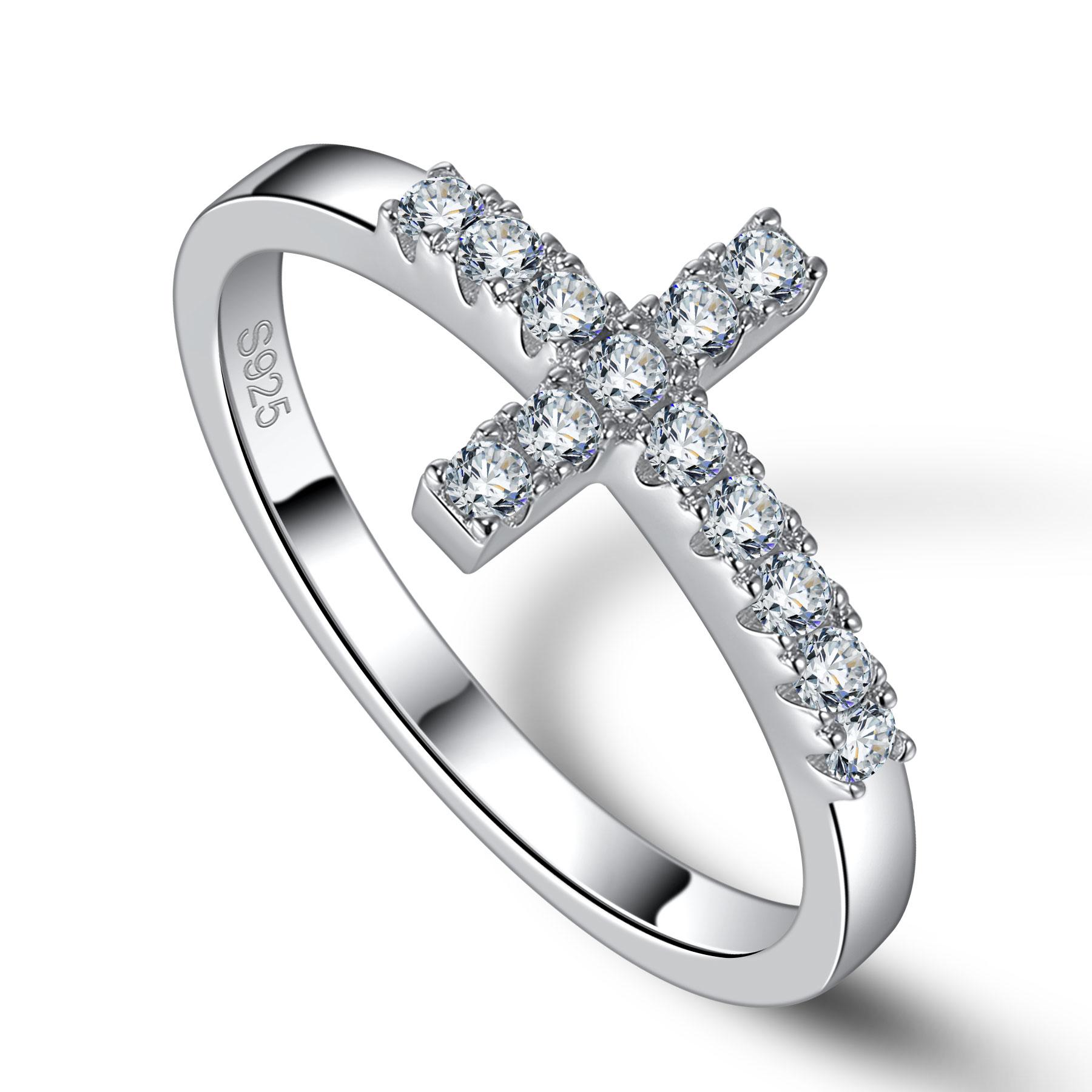 

M-JAJA Moissanite Cross Wedding Band Hoop Earrings S925 Silver for Women Gold Plated Fine Jewelry Set Party Gifts 11&S925 Sterling Silver
