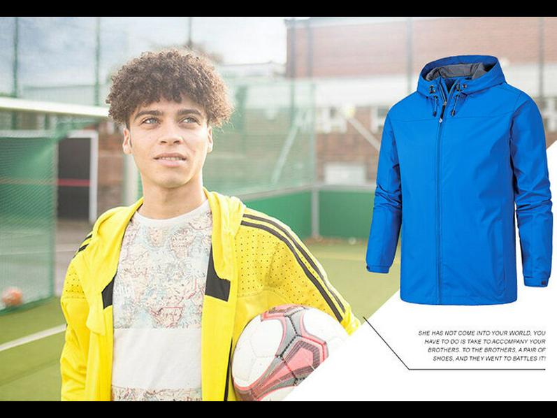 Herren einfarbige Kapuzenjacke: Winddicht, Wasserdicht, Lässige Outdoor-Dünnwindjacke für Frühling, Herbst, Winter