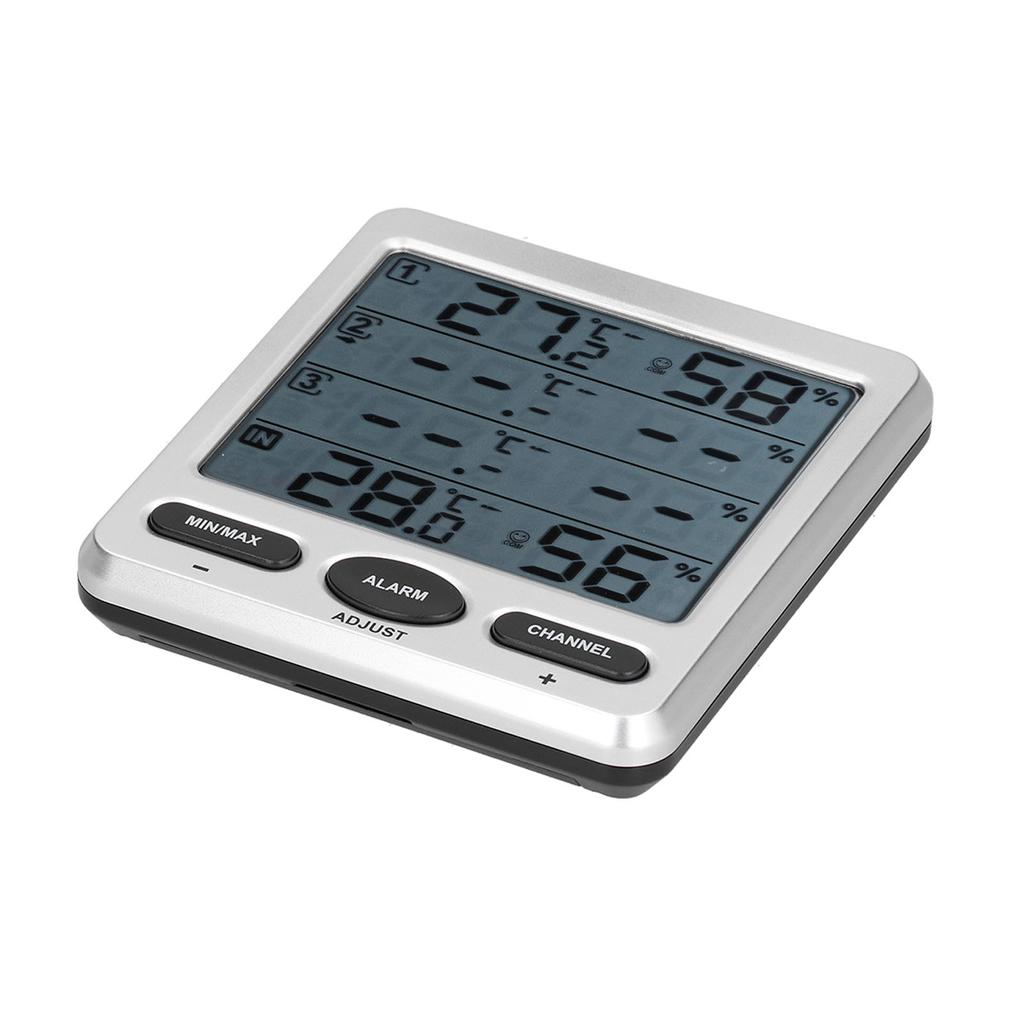 Humidity Temperature Meter LCD Digital Thermometer Hygrometer with 3 Remote Sensors TSWS10