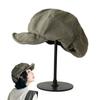 Retro Baskenmützen Französischer Stil Baskenmütze für Damen Vintage Maler-Baskenmütze Einfarbige Mütze für Outdoor Angeln Camping 54-60cm