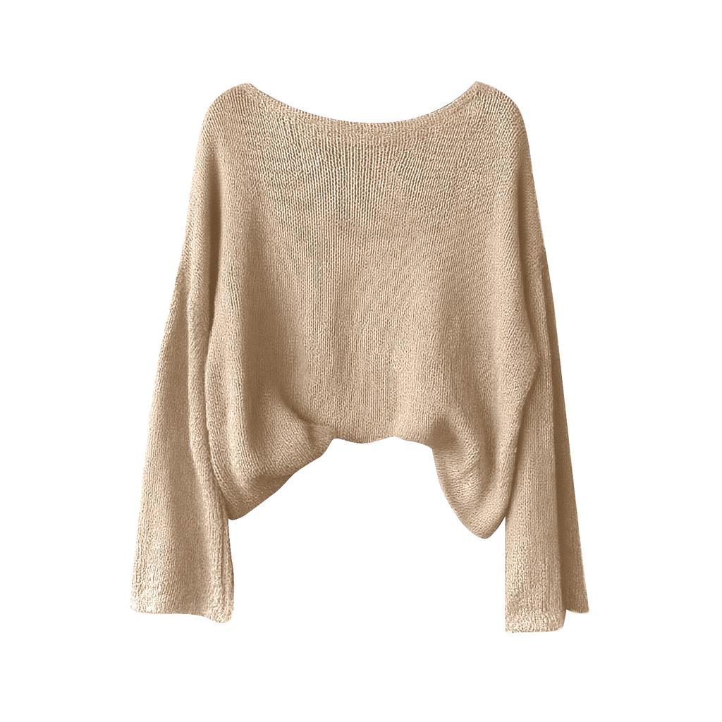 Mikiny pro ženy Pletený svetr Roztomilá košile Podzimní svetr s výstřihem