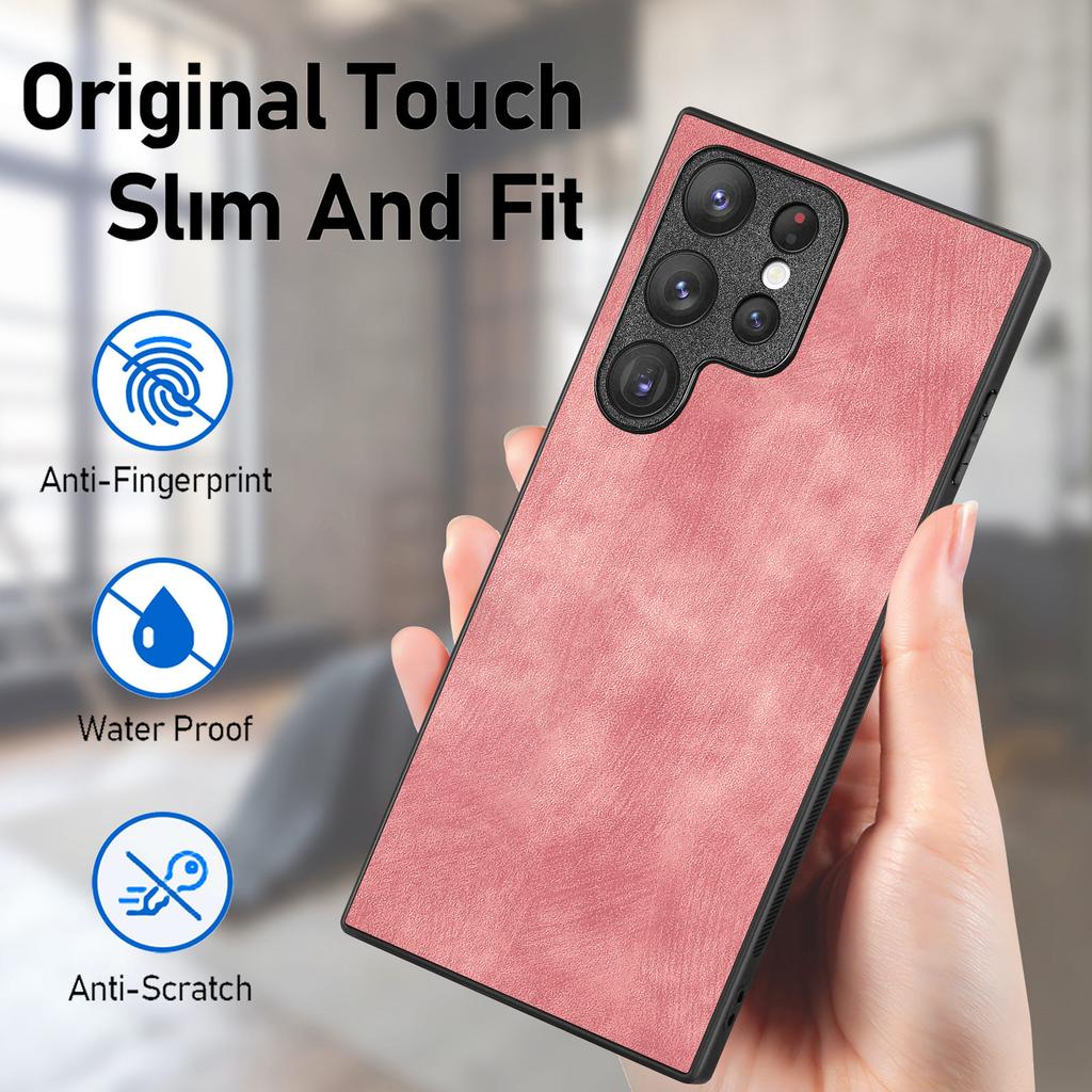 For Samsung Galaxy S24 Ultra Case Retro Slim Fit PU Leather Phone Back Cover