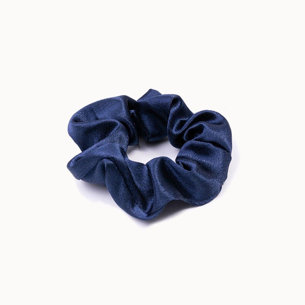 Korean Puff Hair Loop Crystal Satin Hair Scrunchie Fashion Ruffle Headband  for Meatball Head