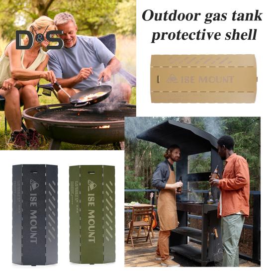 Obudowa ochronna na zbiornik gazu na zewnątrz, wytrzymała, metalowa, lekka, kempingowa, piknikowa, do grillowania, do gotowania, na butlę z paliwem, kanister na gaz, ochronna powłoka