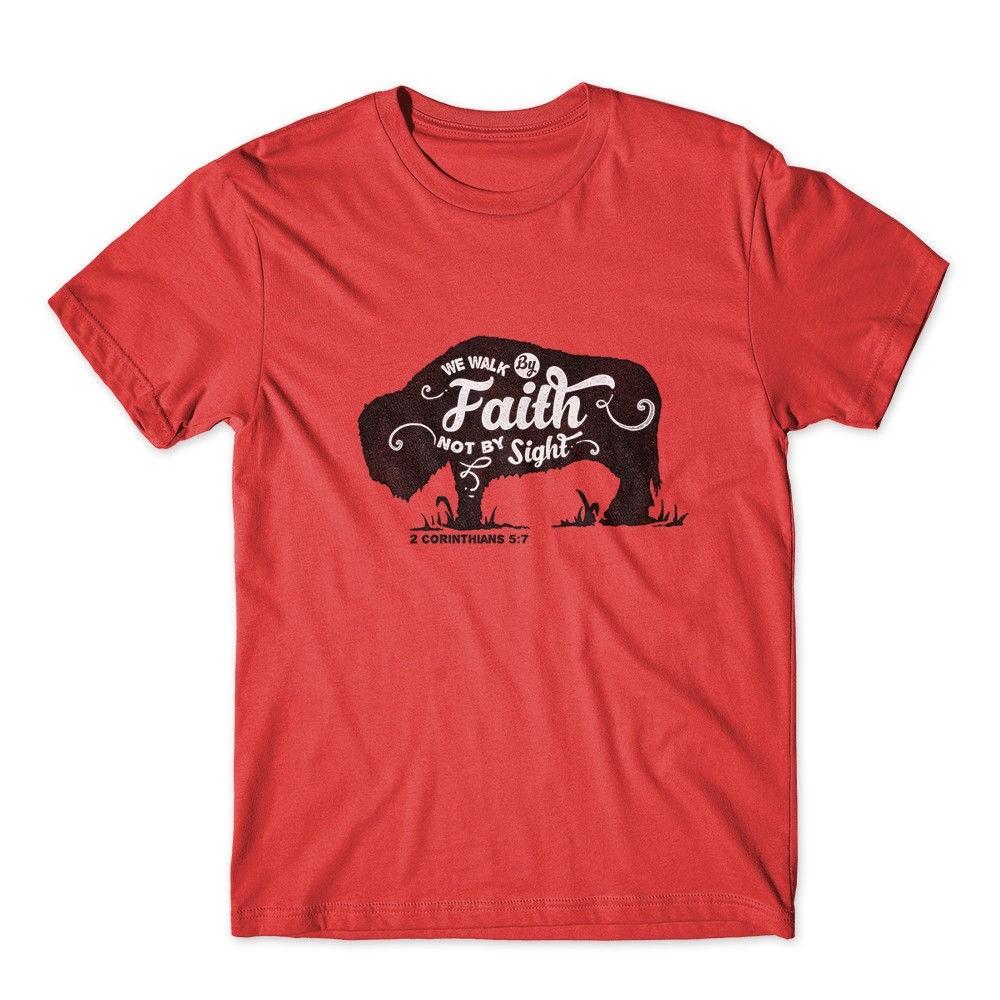 

We Walk By Faith T-Shirt. 100% Cotton Premium Tee NEW 2XL