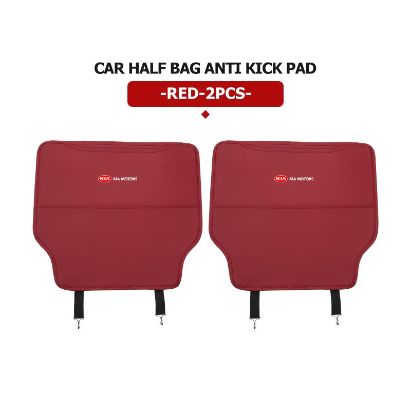 For KIA Leather Car Seat Back Protector Pad Anti Kick Mat Storage Pocket Interior Accessories Sorento Stinger Soul Spectra Niro