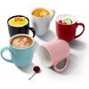 White Ceramic Water Cup with Handle High Temperature Resistant Reusable Suitable for Home and Office / Coffee Latte Tea Cocoa