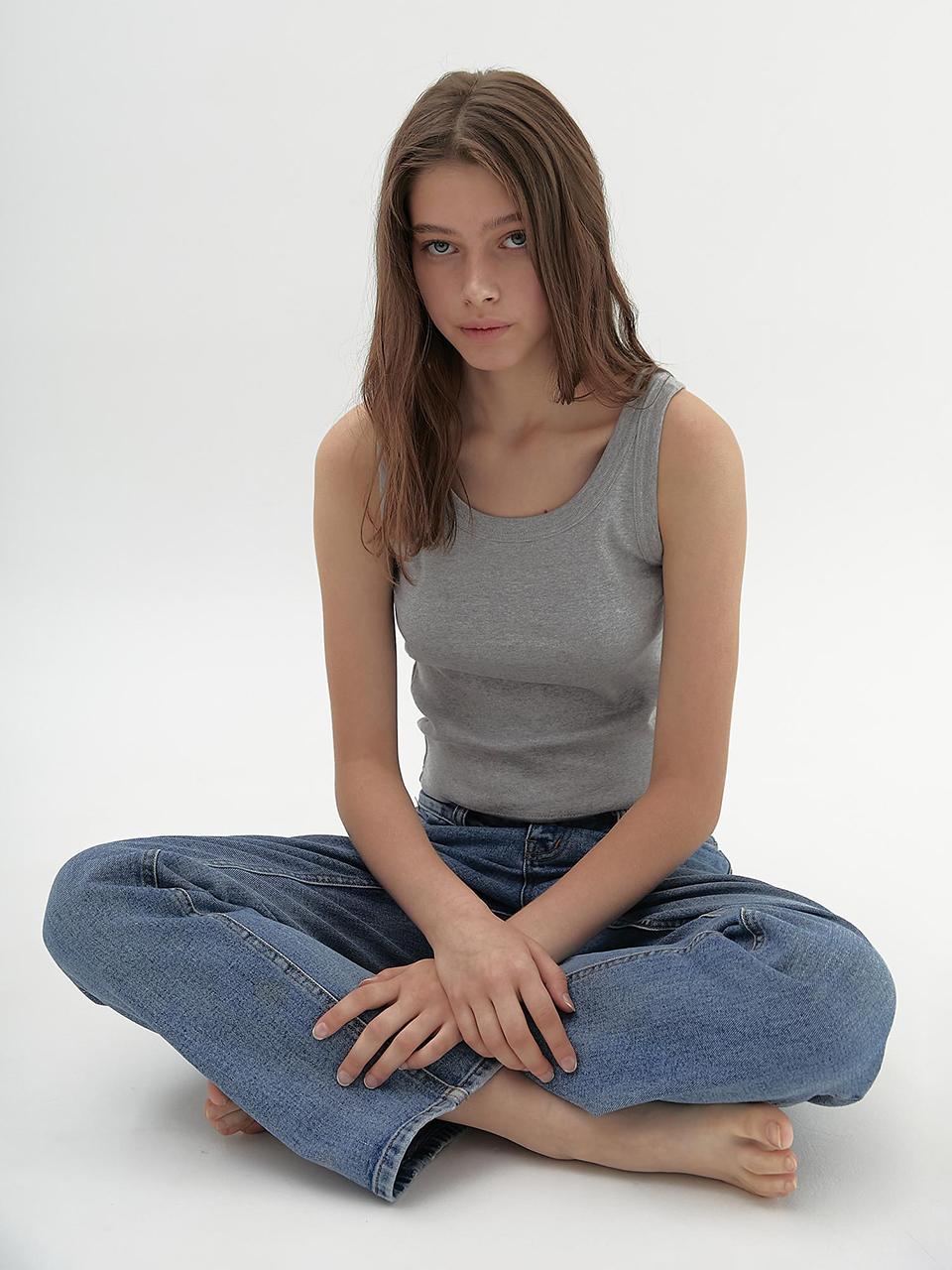 Heatherment Regular Sleeveless (Light Gray) Os