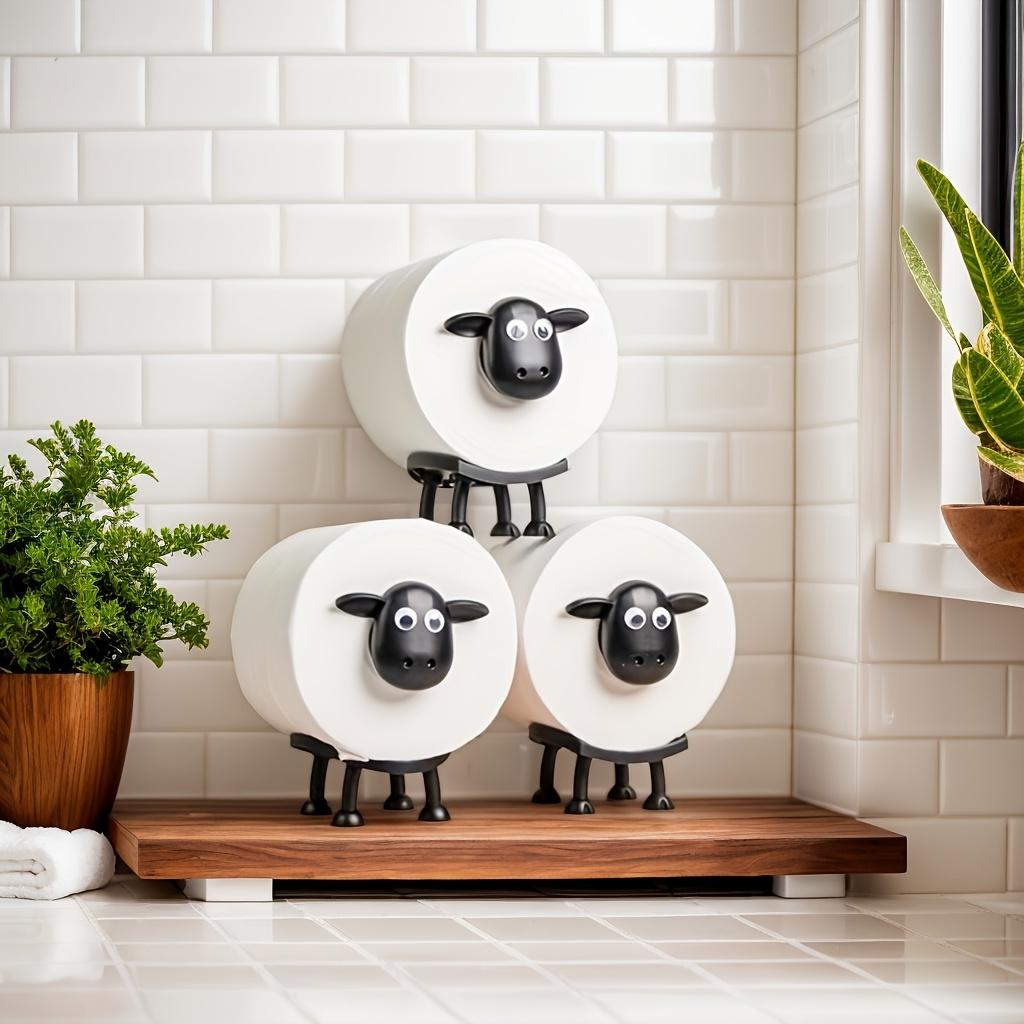 3D Printed Adorable Sheep-Shaped Toilet Paper Holder - Perfect for Bathroom Decor, Freestanding Plastic Design, Ideal Gift