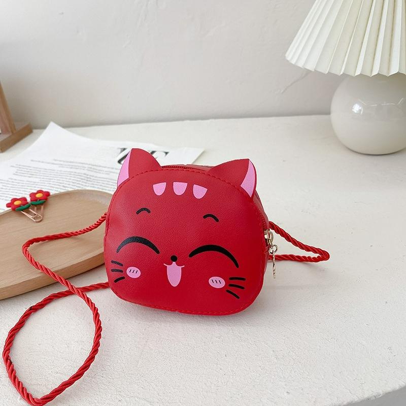 

Cartoon Children Messenger Bag Cute Cat Children Fashion Coin Purses and Handbags Cute Boy Girl Mini Shoulder Bag красный