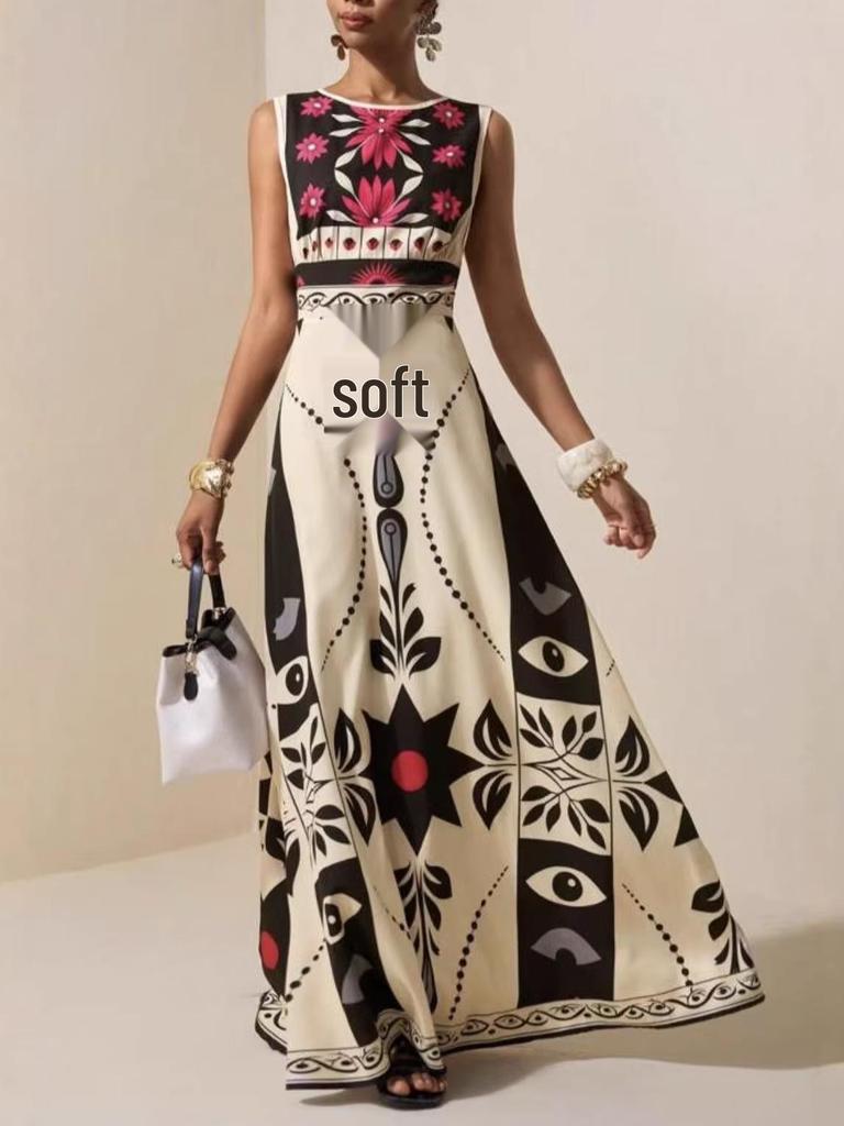 2026 European & American Women's Bohemian Sleeveless Summer Long Dress