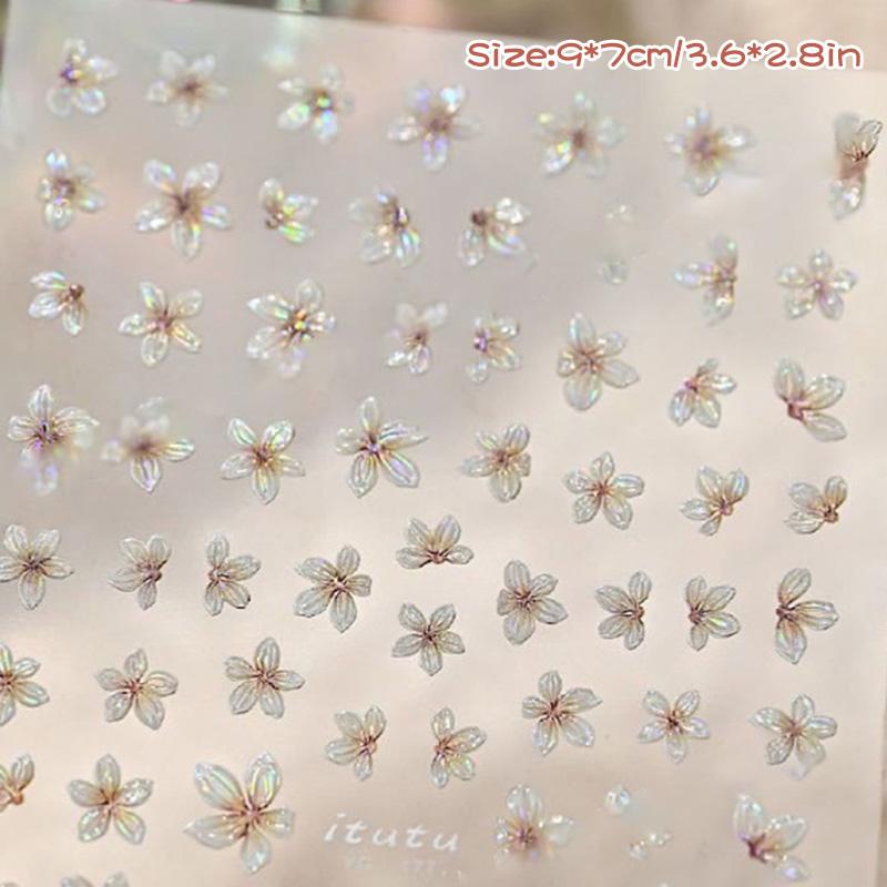 1 Stück Nagelsticker 5-Blüten-Blume Klein Frisch Mini Kleine Blume Farbe Nagelaufkleber DIY Nagelkunst Schmuck Maniküre-Werkzeuge