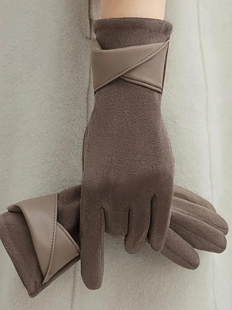 

Зимові жіночі рукавички Бавовняні Теплі Холодні З Плюшем Для Велосипеда Холодні З Екраном Теплі Рукавички One Size кавовий