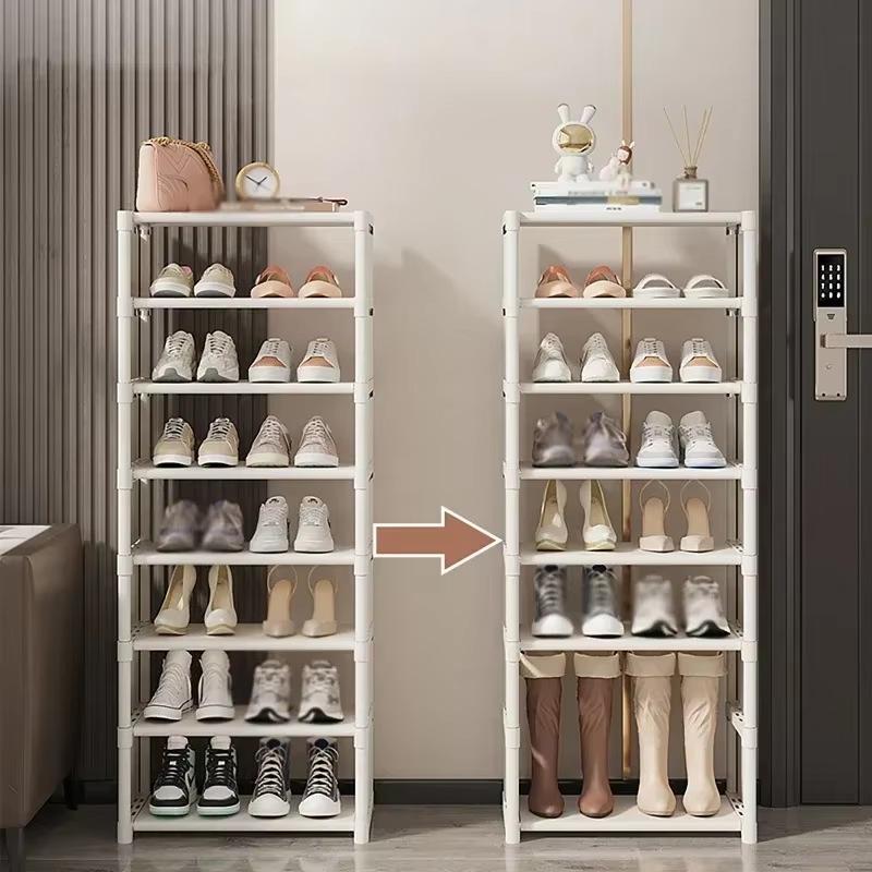 Metallrahmen Schuhregal Mehrstöckige Stoffböden Platzsparend für Sneaker Sandalen Eingangsbereich Einfache Montage Feiertags-Aufbewahrungsregal