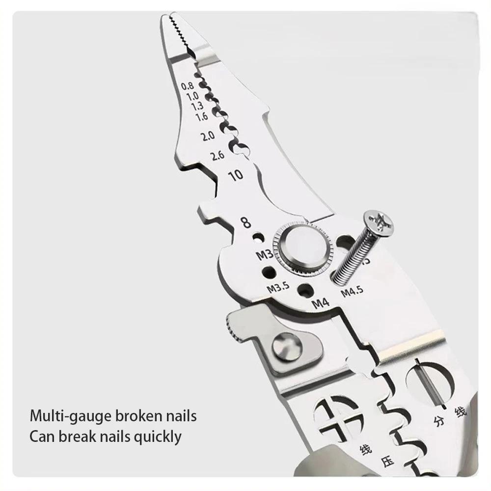 Pintudy 21 In 1 Wire Stripping Pliers Bent Non Slip Handle Electrician Hand Tools Multitool Adjustable Automatic Stripper Tool