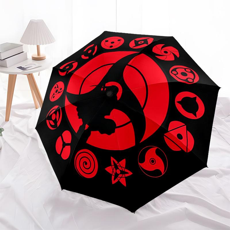 NARUTO Automatic Folding Umbrella with Sturdy Iron Frame, Portable Compact Travel Umbrella All-Season Use Parties 0807041