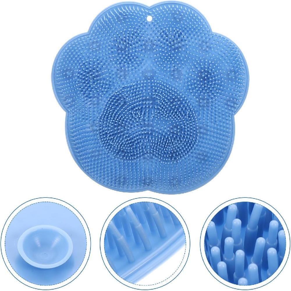 1Pcs Silicone Bath Massage Mat Shower Foot And Back Brush Wall Mounted Bathroom Foot Wash Mat With Suction Cup