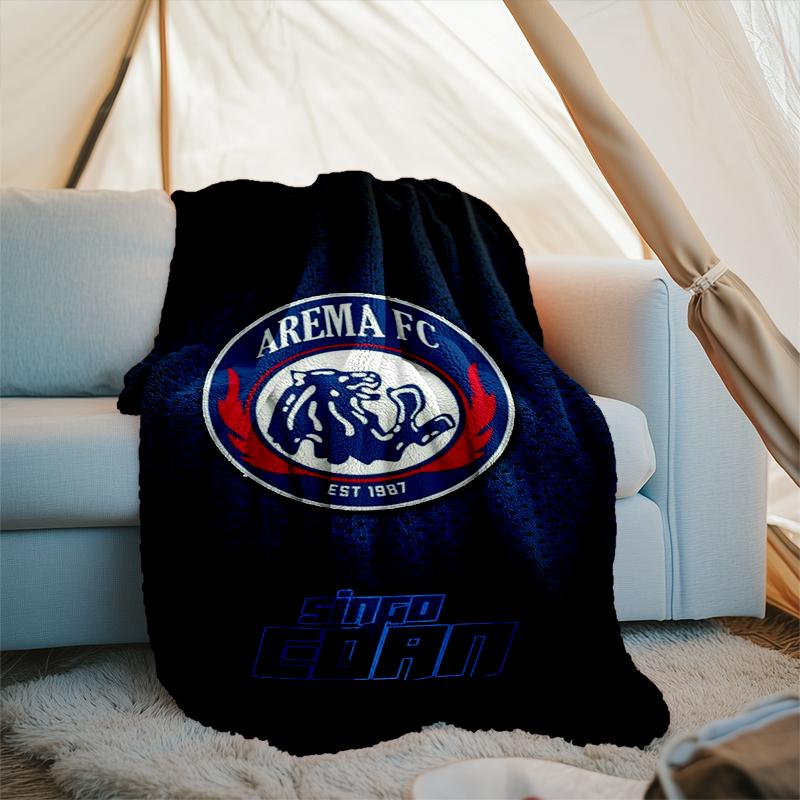 1PC Arema Football club Printed Soft Flannel Blanket Throw for Adult Bedroom Living Room Sofa Camping Travel Fan gifts Christmas Gifts