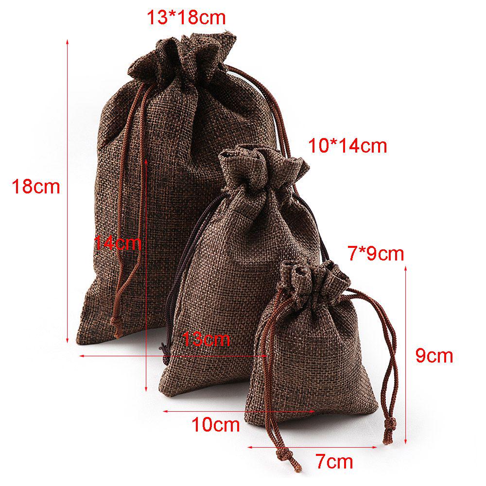 Leinen Hessian Jute Weihnachtsjute Geschenktaschen Süßigkeiten-Organizer Hochzeitsgast Geschenke Kordelzugbeutel