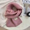 Scarf women's autumn and winter new versatile thickened warm bow scarf wool knitted scarf