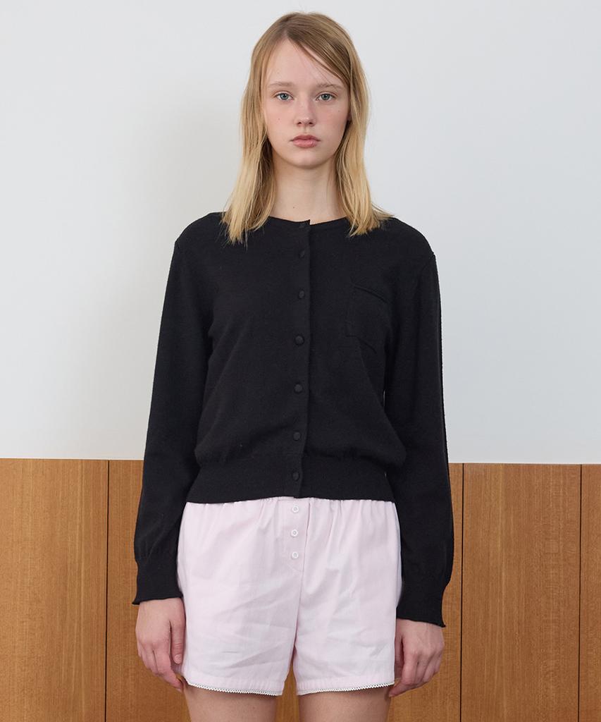 AVAM HOME Label Button Knit Cardigan Black