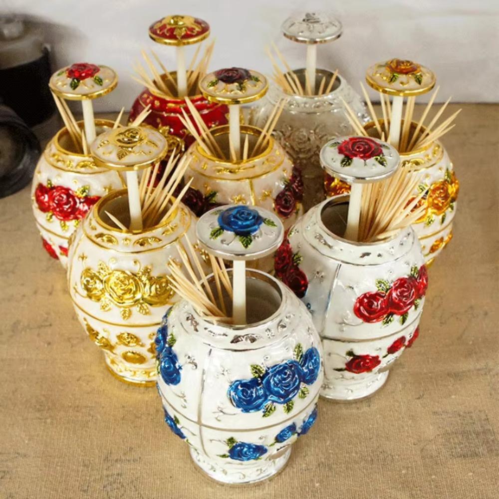 Automatic European Style Toothpick Box Press Type Toothpick Organizer  Afternoon Tea