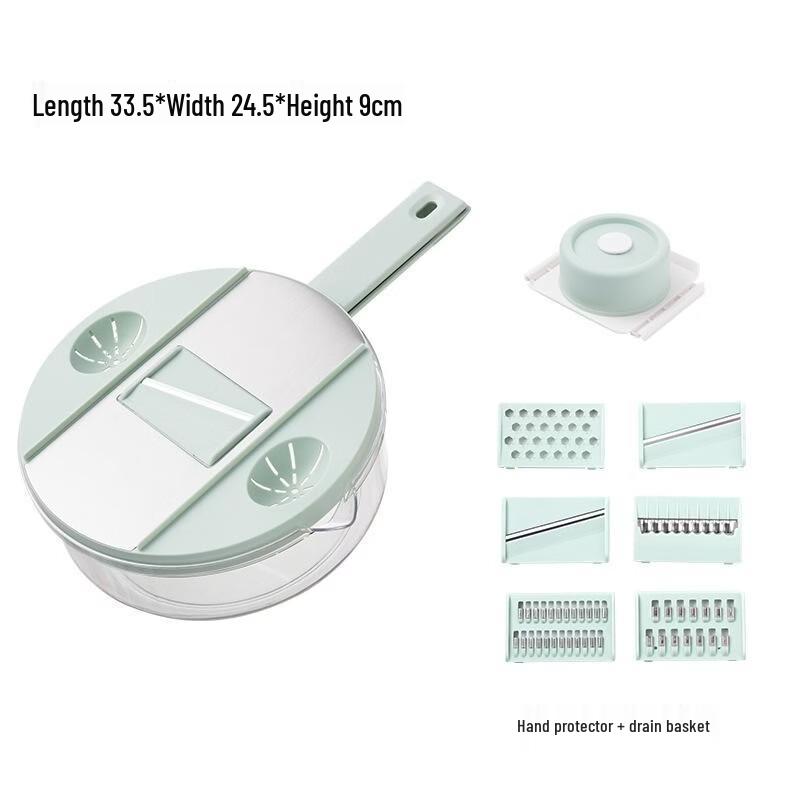 Qianxing Round Manual Vegetable Slicer with 6 Blades