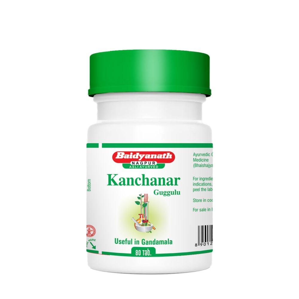 Baidyanath Asli Ayurved Nagpur Kanchanar Guggulu 80 Tablets X Pack Of 2 For Thyroid Support And Wellness