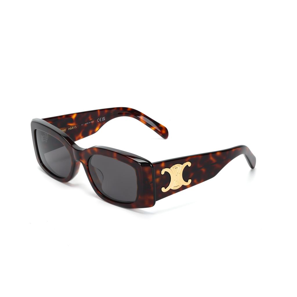 Celine Logo Design Square Sunglasses Women Sunglasses Tortoise CL40282U5352A