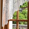 White Short Curtain Light Filtering Half Curtain Gauze Lace Pearl Curtain  Living Room