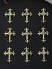 10pcs Gold SilverCross Nail Charms 3D White Pink Rhinestones Nail Art Decorations DIY Nail Gems Nail Supplies