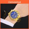 Fashion Mens Quartz Watch With Alloy Steel Band And Blue Light Dial For Business Casual Wear