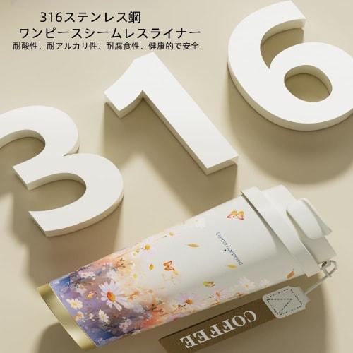 TIMDU 316 Stainless Steel Thermos Cup with Ceramic Liner, Portable Coffee Cup, Keeps Coffee Warm and Cool, High-Quality Design, 520ml Large Capacity,