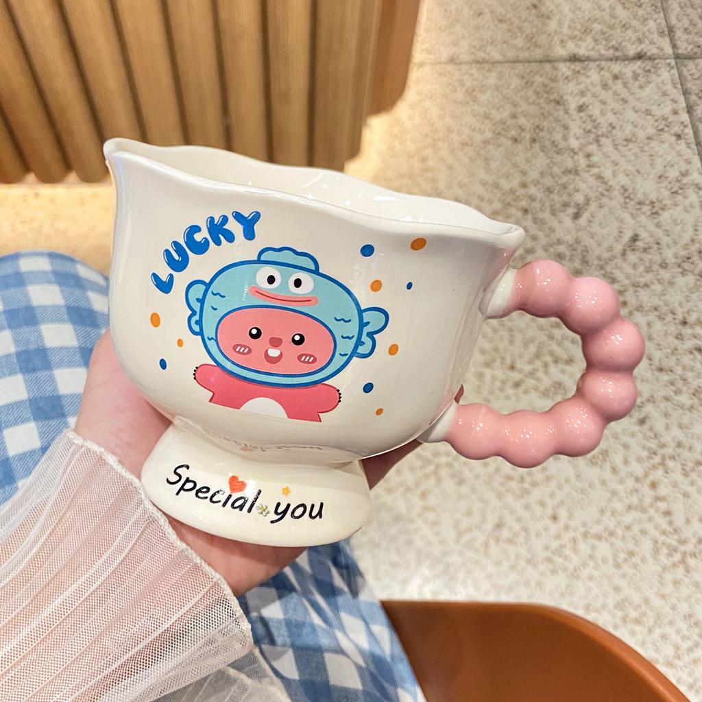 Ins Hohes Erscheinungsbild Niedlich Großes Glas Zuhause Keramik Kaffeetasse Paar Tassen Geburtstagsgeschenk für Frauen Souvenir