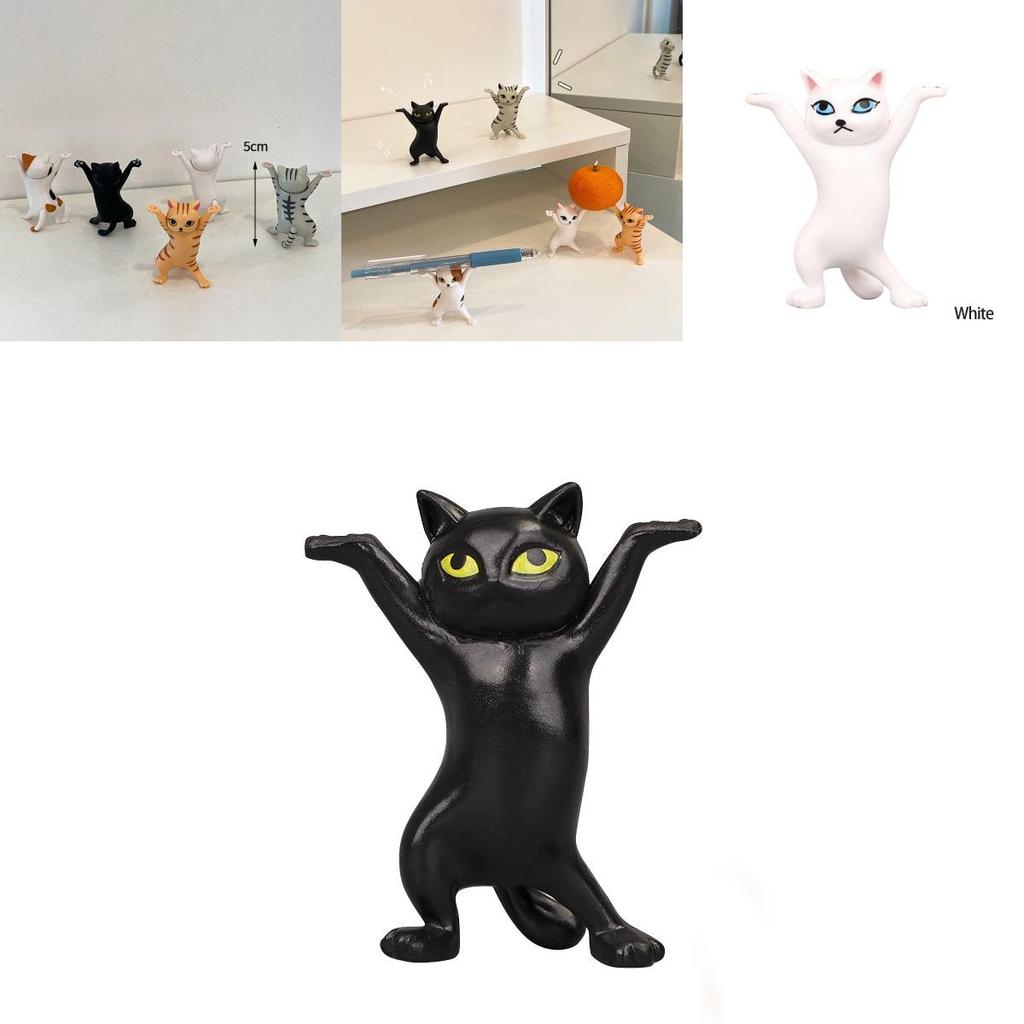 Adorable Cats Pen Holder Doll Ornament With Durable Plastic Earphone Support Stand For Airpods