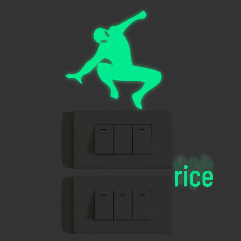 Luminous Five-Pointed Star Wall Stickers for Bedroom and Living Room, Creative Fluorescent Switch Animal Decals.