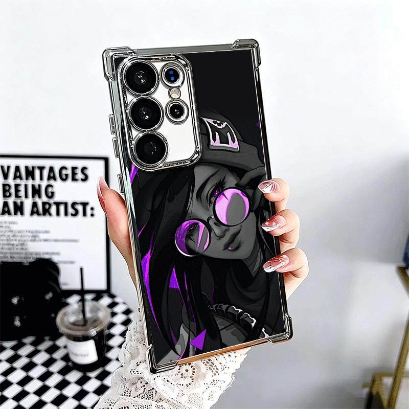V-Valorant Game Black Cool Soft Phone Case For Samsung Galaxy S26 Ultra S25 Edge S24 FE S23 Plus S22 S21 + S20 Plating Anti-Fall
