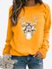 Autumn and Winter Women's Christmas Theme Printing Sweater Round Neck Long Sleeve Casual Sweatshirt Plus Size Top