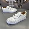 Mode Neuankömmling Herren Luxusmode Nieten Schuhe Original Leder Ballerinas Schuh Schwarz Weiß Atmungsaktive Sneaker Persönlichkeit Schuhe